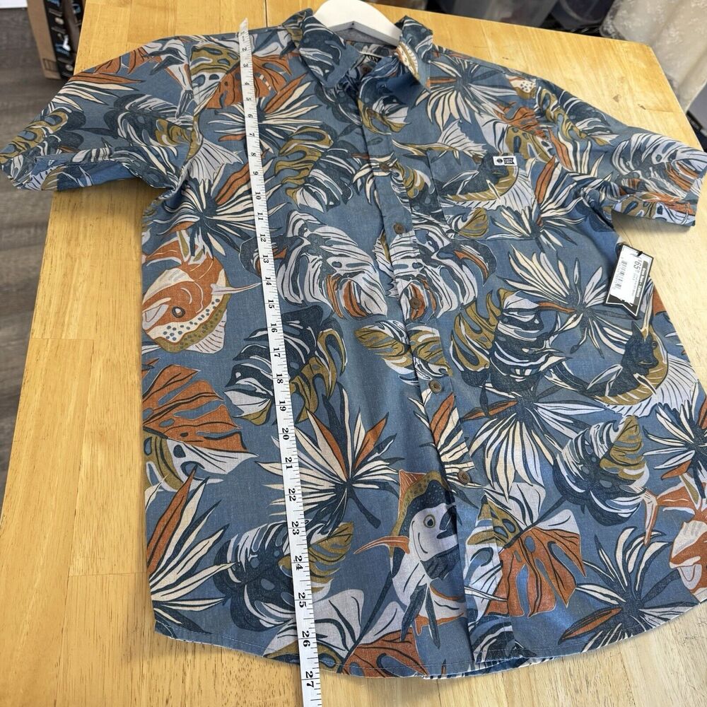 Salty Crew Large Kine Slate S/S Woven Shirt Pocket Reverse Print Marlin Small - Picture 8 of 10